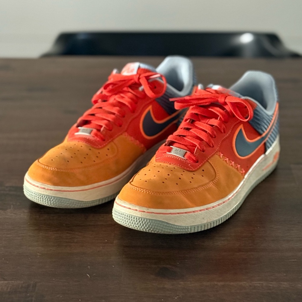 Nike AF1s - Orange and Grey Sneakers